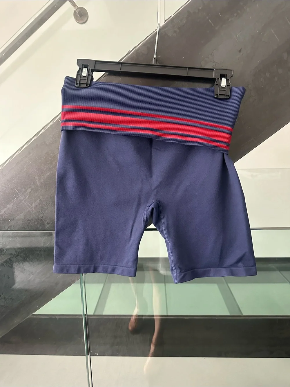 Victoria's Secret Navy Bike Shorts with Red Waist Stripe